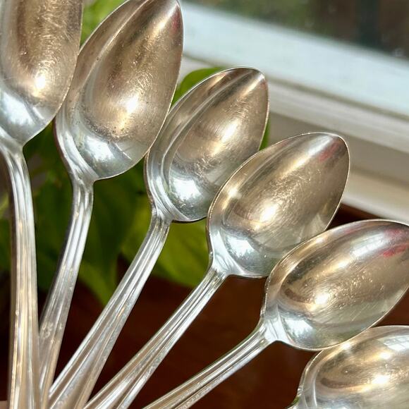 Vintage Oneida Community Par Plate Ashley / Vernon Tea Spoons set of 6 - Picture 10 of 16